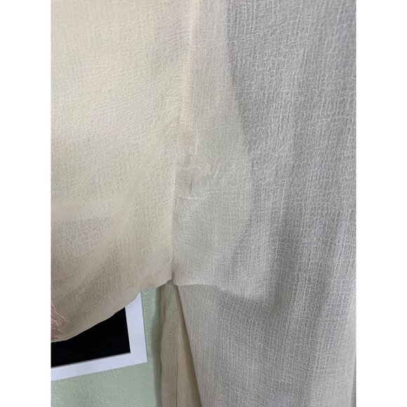 Judith March Cream Cardigan Duster With Embroidery And Brown Fringe Size Medium - Picture 4 of 15